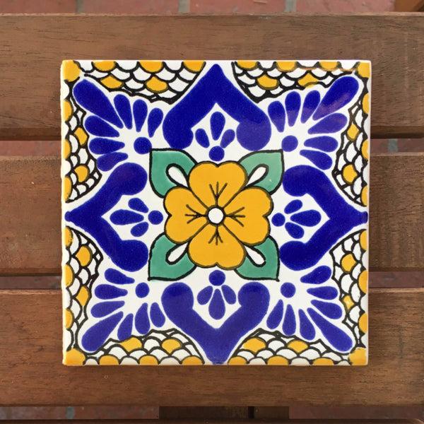 Laila Yellow Ceramic Tile Coasters Coasters & Trivets - Coasters & Trivets, The Santa Barbara Company - 2